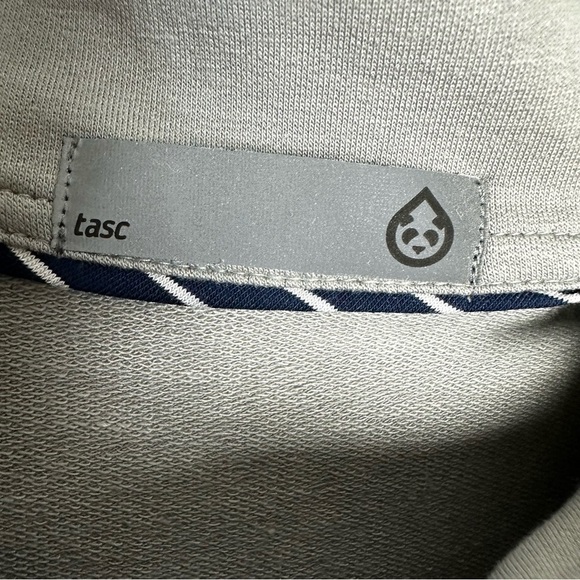 Tasc Cloud French Terry Quarter Zip 1/4 Pullover Gray Mens Large Golf Organic - Picture 4 of 11